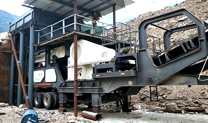 广东时产100吨石灰石破碎制砂生产现场
